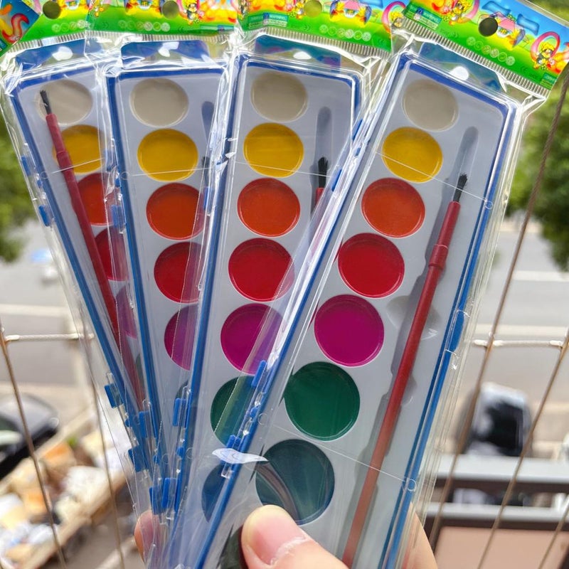 Valentine's Day Mini Watercolor Paint Sets,8 Color Heart Shape Watercolor Paint Set for Kids with Paintbrush,Water color Paints for Prizes Exchange Gifts,Valentine's Day Gifts,Party Favor,Classroom - Image 4